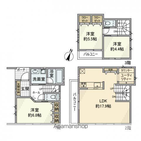 【中野区野方の戸建ての間取り】