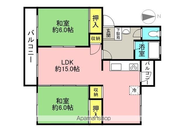 香里三井団地A76棟の間取り写真