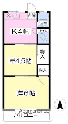 空港荘[2K/30.7m2]の間取図