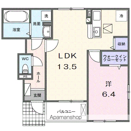 グレース　プルミエ[1LDK/47.41m2]の間取図