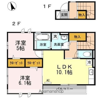 Ｒｅｖｅｕｒ　Ｃｏｎｓｔｅｌｌａｔｉｏｎ　ＩＩ番館[2LDK/56.75m2]の間取図