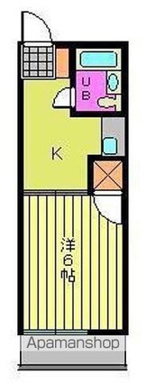 ハイツ萱町[1K/22.68m2]の間取図