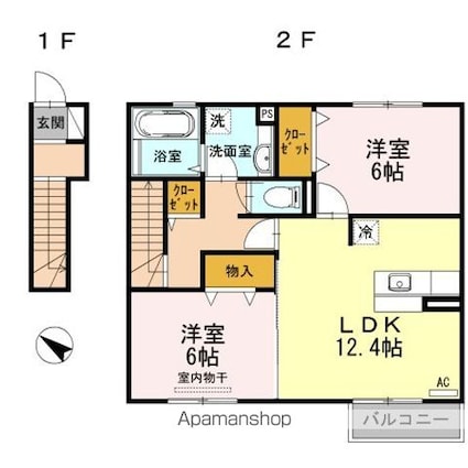 グランメゾン[2LDK/62.63m2]の間取図