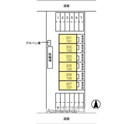 メゾン・モンテリベールⅥ[2LDK/54.96m2]の配置図