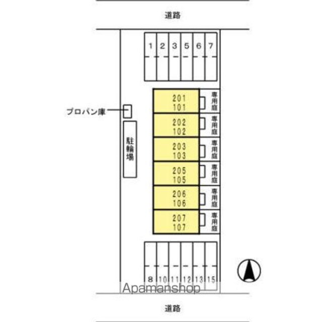 メゾン・モンテリベールⅥ[2LDK/54.96m2]の配置図
