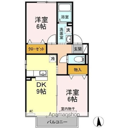 ウィルモア[2DK/50.62m2]の間取図