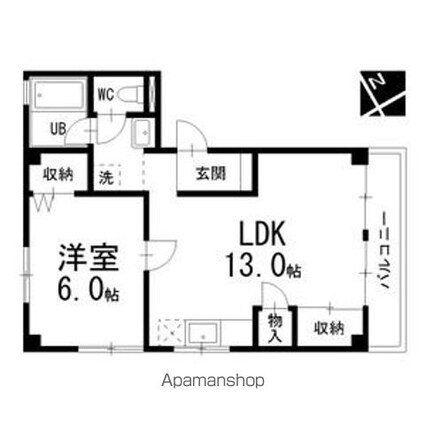 プロスパー第８ビル[1LDK/40m2]の間取図