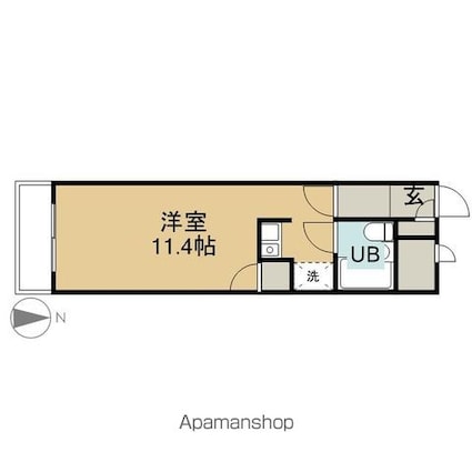 エスパシオ大町[1R/24.57m2]の間取図
