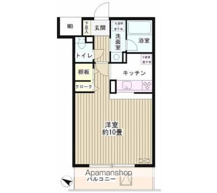 クリア・パル上用賀[1K/33.29m2]の間取図