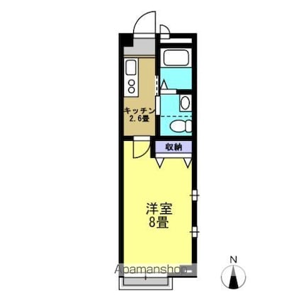 エルメゾン西立川[1K/24.21m2]の間取図