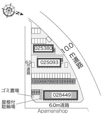 レオパレスブーゲンビリア[1K/23.6m2]の配置図