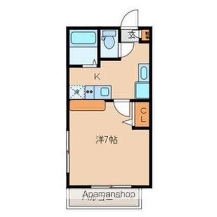 東京都杉並区松庵３丁目[1K/23.28m2]の間取図