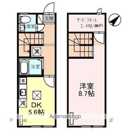 ミナミ大路ハイツ　Ａ[1DK/43.33m2]の間取図