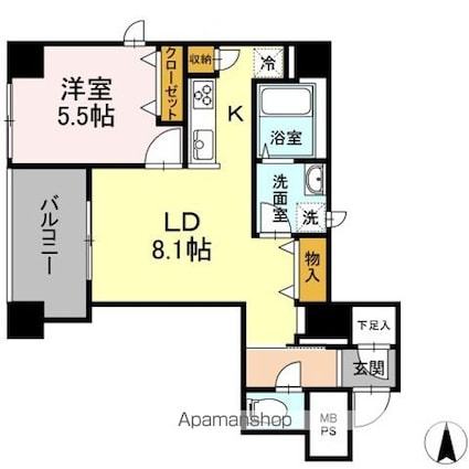 グランジット神田司町[1LDK/43.18m2]の間取図