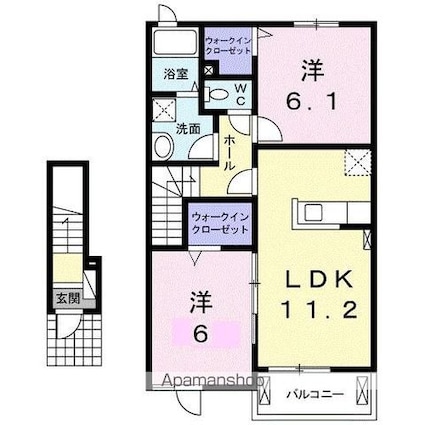 アグレアーブルⅡ[2LDK/57.64m2]の間取図