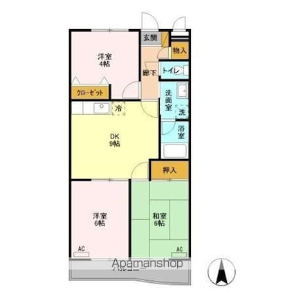ウィズマンション[3DK/58.3m2]の間取図
