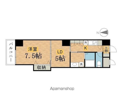 （仮）三崎町プロジェクト[1LDK/37.52m2]の間取図
