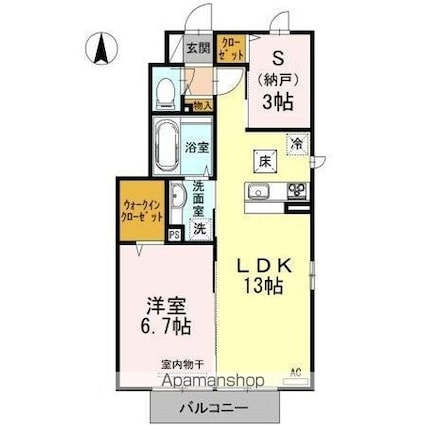 アプローズコート[1LDK/50.82m2]の間取図