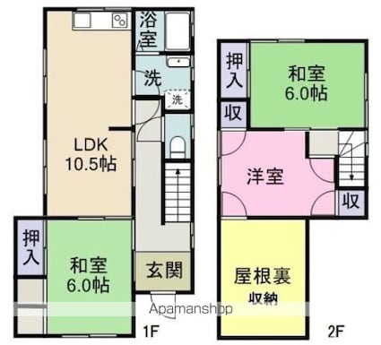 浦上貸家[3LDK/71.21m2]の間取図