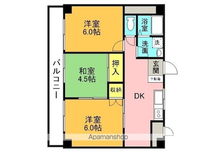 今井マンション[3DK/53m2]の間取図