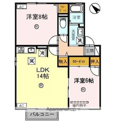 グレースコート　Ａ[2LDK/62.06m2]の間取図