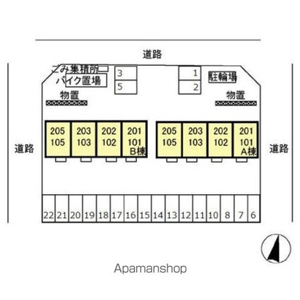 セジュールグランモア　Ａ[1DK/29.25m2]の配置図