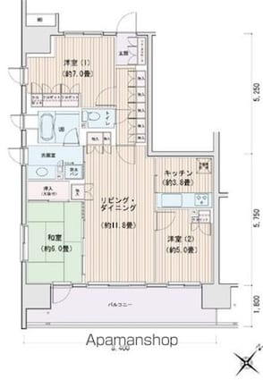 エスティメゾン豊洲レジデンスＣ[3LDK/77.17m2]の間取図