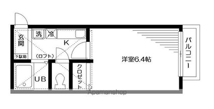 プランツ四季２[1K/19.76m2]の間取図