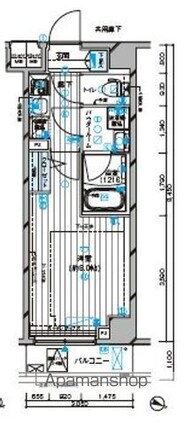メインステージ板橋志村Ⅱ[1K/25.77m2]の間取図