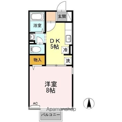 セジュール　カーサ　Ｃ[1DK/30.03m2]の間取図