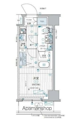 ＧＥＮＯＶＩＡ西横浜[1K/21.48m2]の間取図