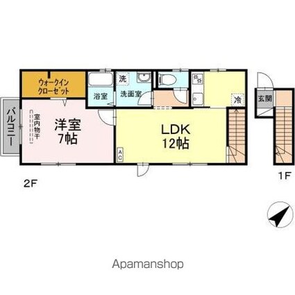 ペルルメゾン[1LDK/50.47m2]の間取図