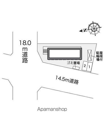 レオパレス綿新[1K/19.87m2]の配置図