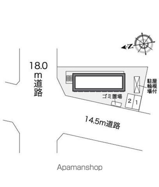 レオパレス綿新[1K/19.87m2]の配置図