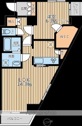 ＡＲＫＭＡＲＫ上北沢[1LDK/50.23m2]の間取図