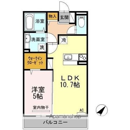 サンシスト[1LDK/41.29m2]の間取図