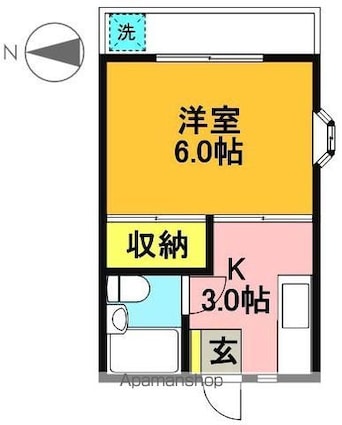 キャスル代田[1K/18m2]の間取図