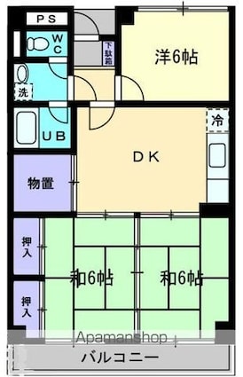 カーサ松村[3DK/64.03m2]の間取図