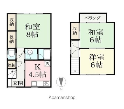山本レンタルハウス[3K/57.84m2]の間取図