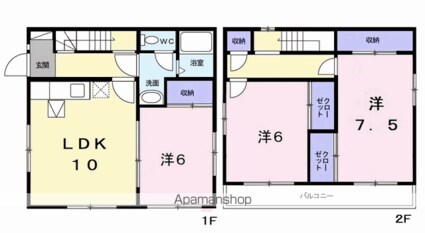 時田貸家[3LDK/74.52m2]の間取図