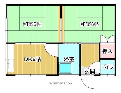 アエル立花[2DK/43.68m2]の間取図