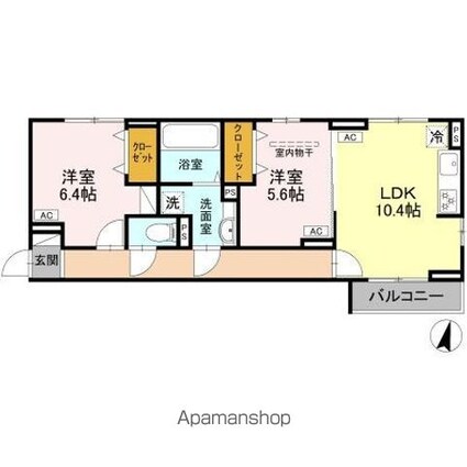 レジデンス新宿[2LDK/58.62m2]の間取図