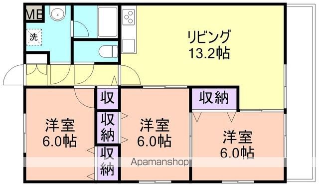 メープル・フレア[3LDK/66.07m2]の間取図
