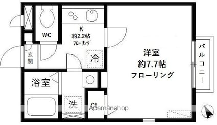 東京都杉並区浜田山３丁目[1K/24.99m2]の間取図