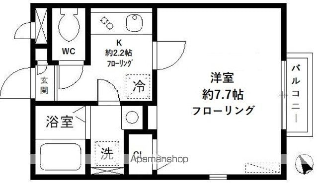 東京都杉並区浜田山３丁目[1K/24.99m2]の間取図