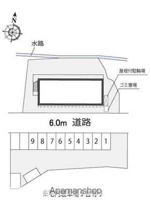 レオパレス双葉[1K/23.18m2]の配置図