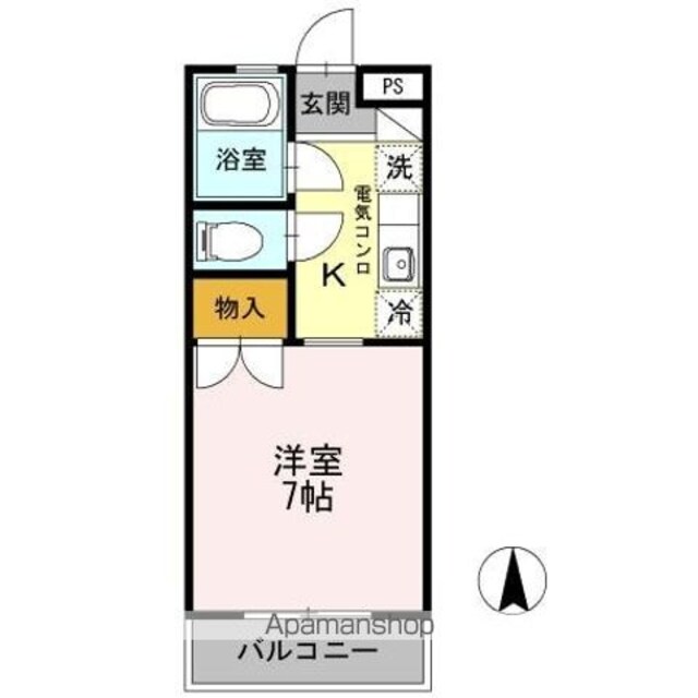 ＥＬＲＶＥＲ（エルヴェ）[1K/22.68m2]の間取図