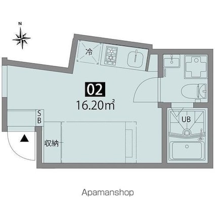 マツバラテラス[1R/16.2m2]の間取図