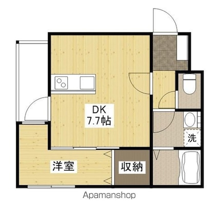 広島県広島市中区江波二本松２丁目[1DK/29.83m2]の間取図