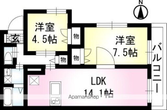 ＲＥＳＣＯ　ＹＯＧＡ[2LDK/59.5m2]の間取図